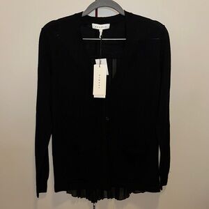 NWT SANDRO Paris Black Wool Cardigan size 1 (Small)